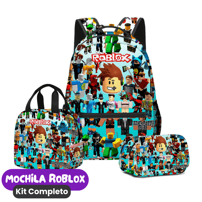 Mochila Roblox Kit Completo [ESTOJO + BOLSA LANCHEIRA]