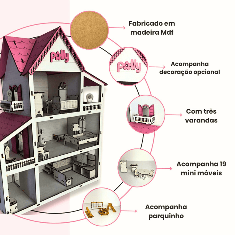 Casinha de Boneca em MDF - Direto da Fábrica