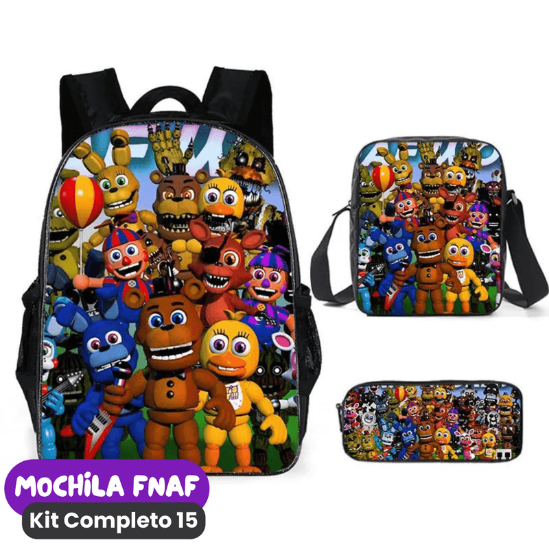 Mochila Fnaf Kit Completo [ESTOJO + BOLSA LANCHEIRA]