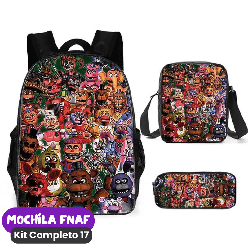 Mochila Fnaf Kit Completo [ESTOJO + BOLSA LANCHEIRA]