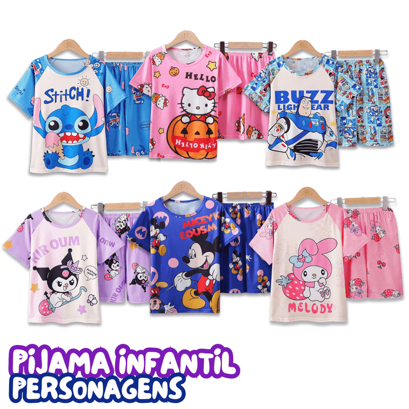 Pijama Infantil do Stitch e Personagens