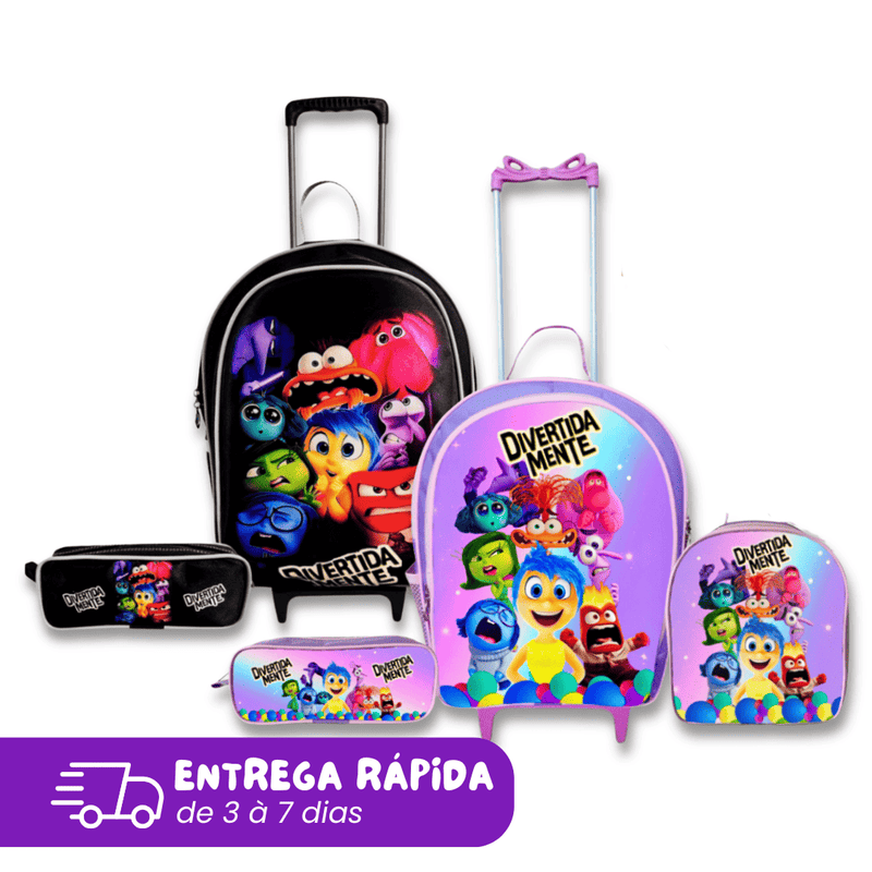 Mochila Divertidamente com Rodinhas [KIT COMPLETO]