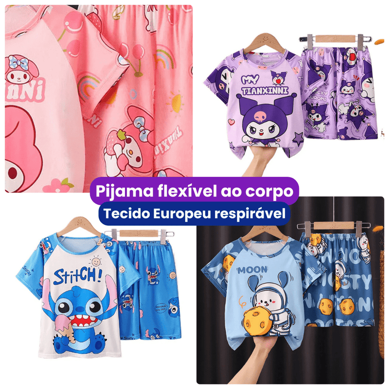 Pijama Infantil do Stitch e Personagens