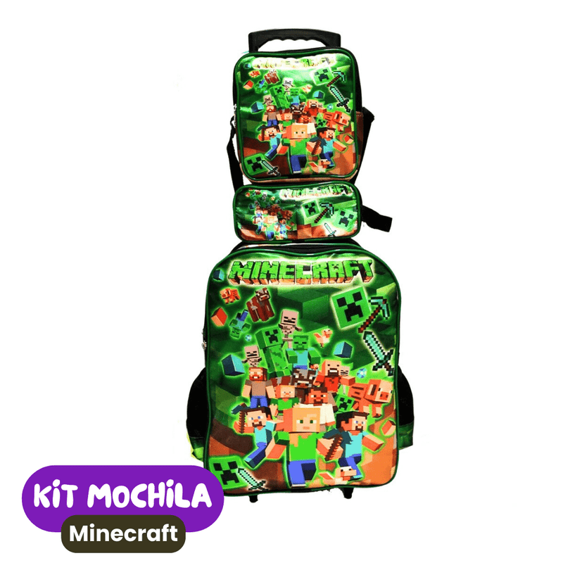 mochila escolar infantil minecraft