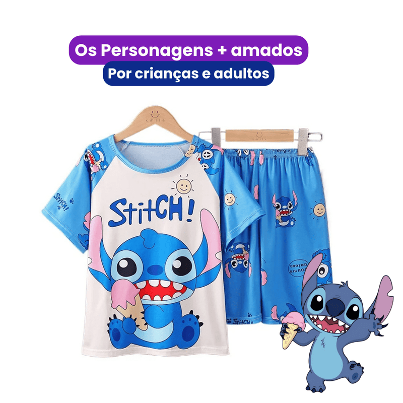 Pijama Infantil do Stitch e Personagens