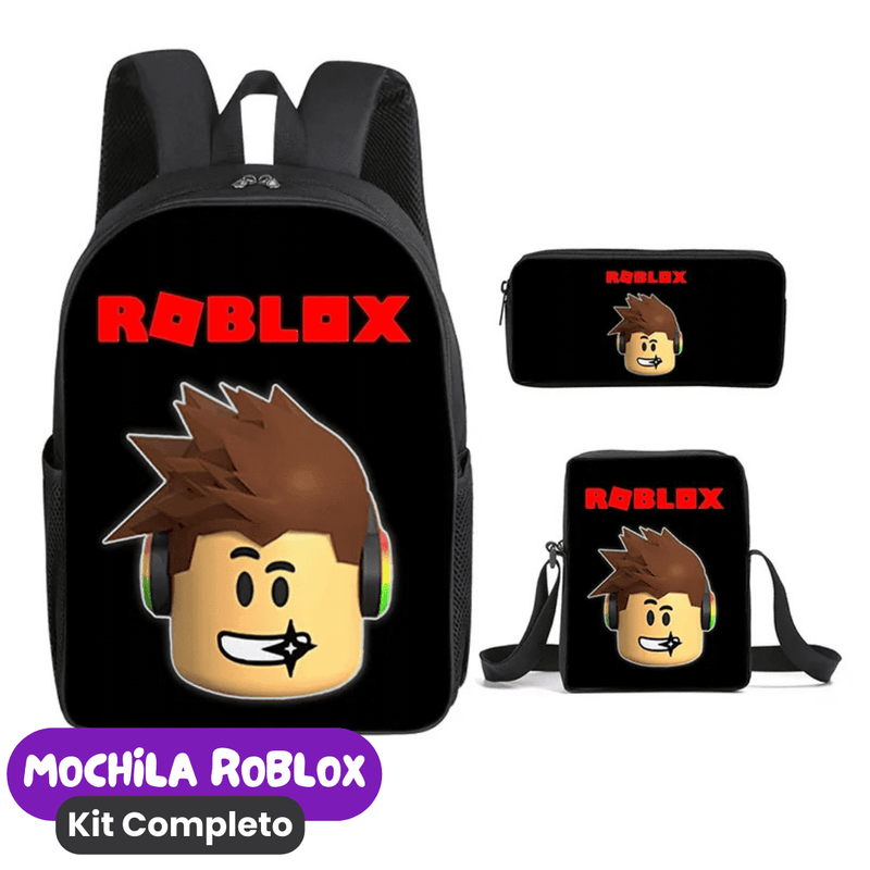 Mochila Roblox Kit Completo [ESTOJO + BOLSA LANCHEIRA]