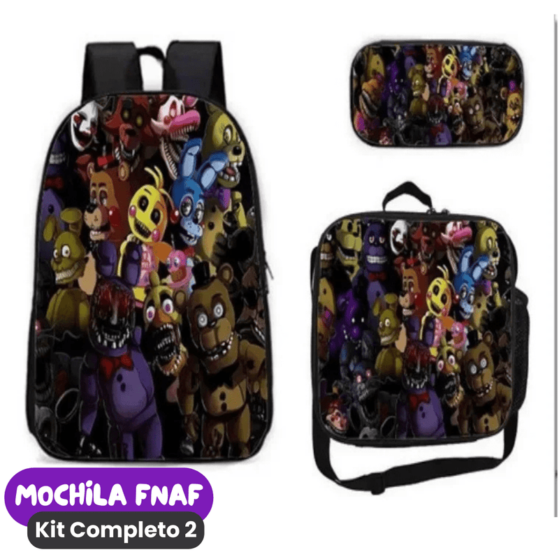 Mochila Fnaf Kit Completo [ESTOJO + BOLSA LANCHEIRA]