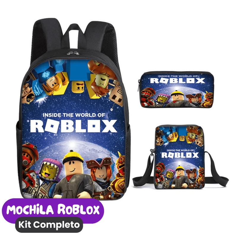 Mochila Roblox Kit Completo [ESTOJO + BOLSA LANCHEIRA]