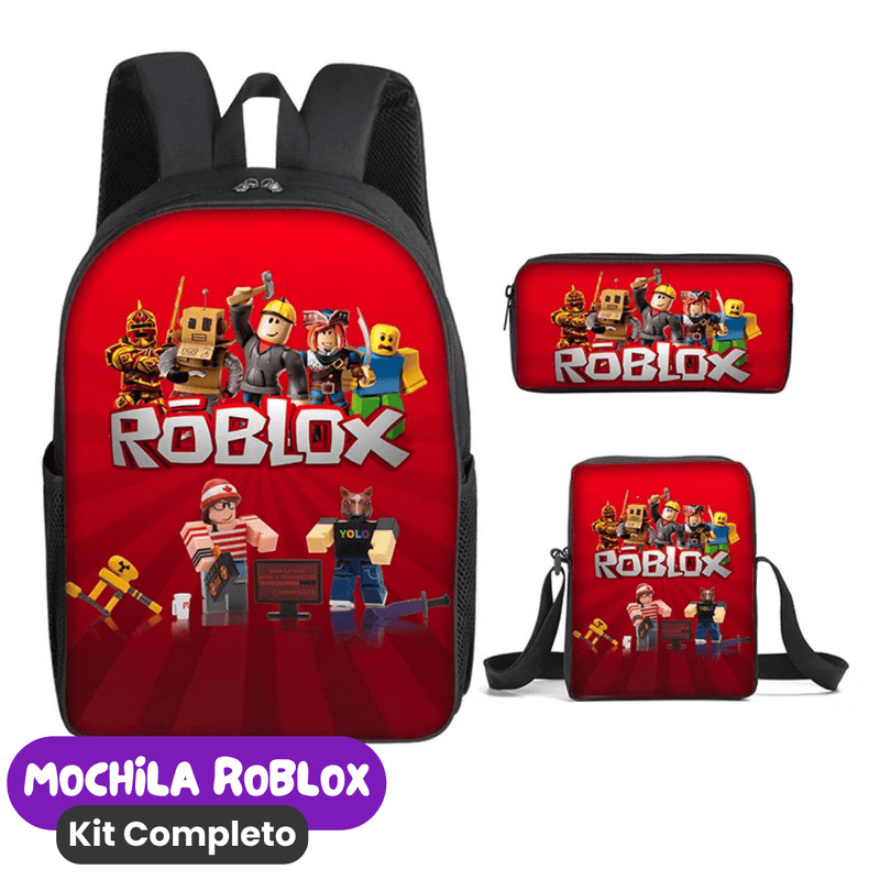 Mochila Roblox Kit Completo [ESTOJO + BOLSA LANCHEIRA]