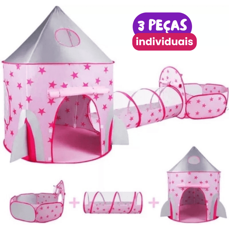 Cabana Infantil com Piscina de Bolinhas 3 em 1