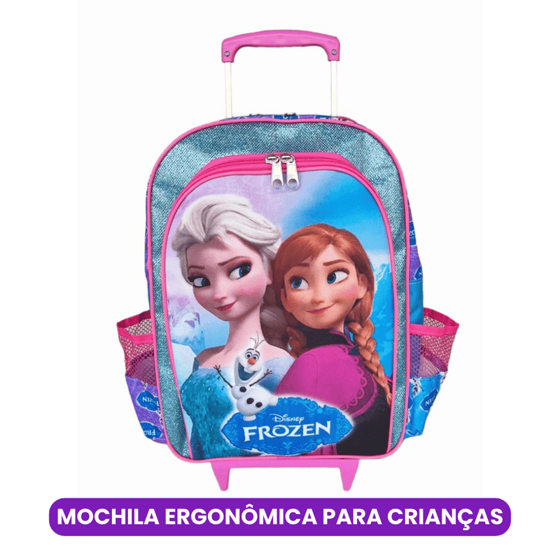 Mochila de Rodinha Frozen com Lancheira