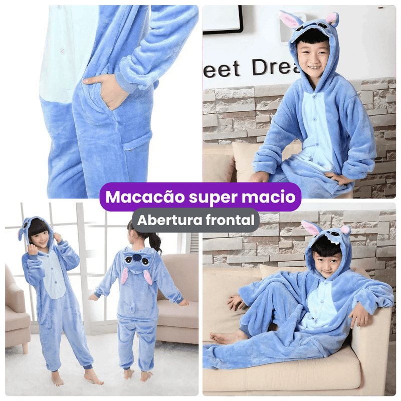 Pijama Macacão Stitch Infantil