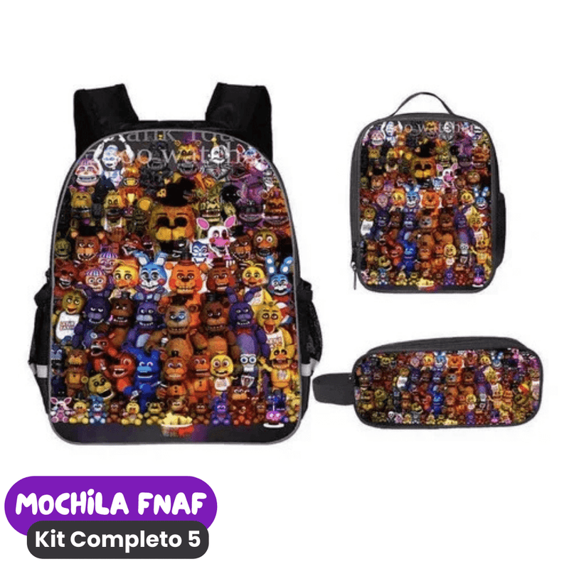 Mochila Fnaf Kit Completo [ESTOJO + BOLSA LANCHEIRA]