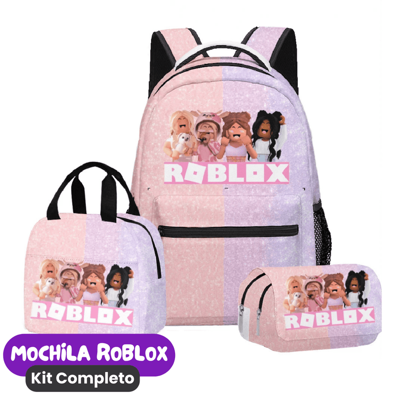 Mochila Roblox Kit Completo [ESTOJO + BOLSA LANCHEIRA]