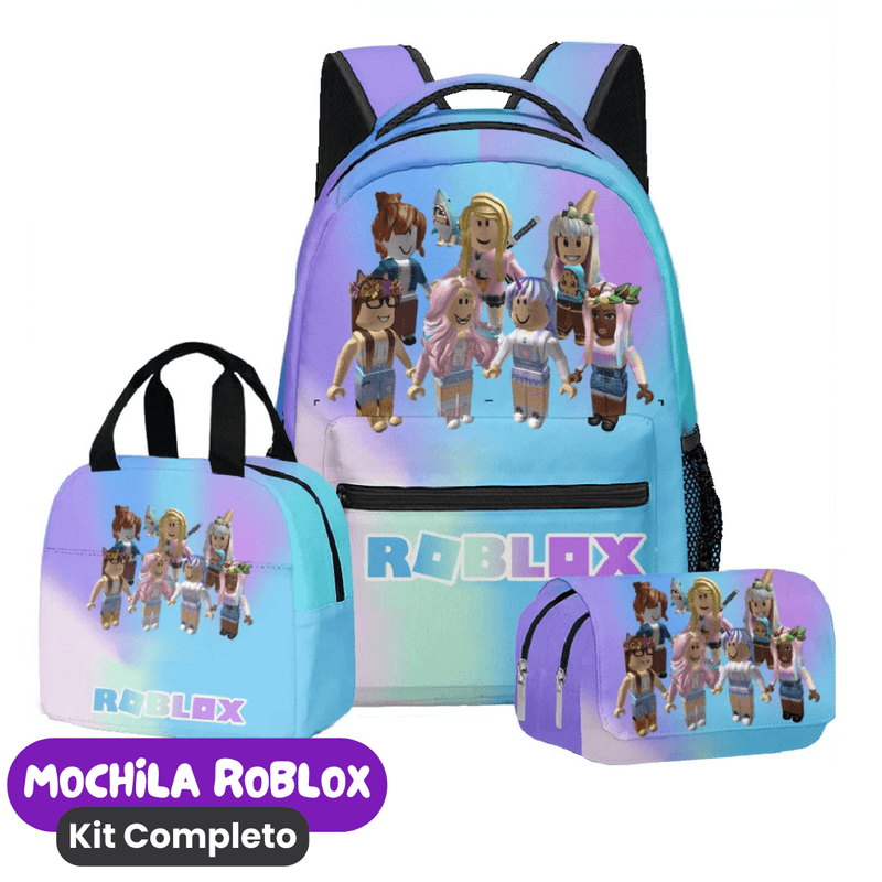 Mochila Roblox Kit Completo [ESTOJO + BOLSA LANCHEIRA]