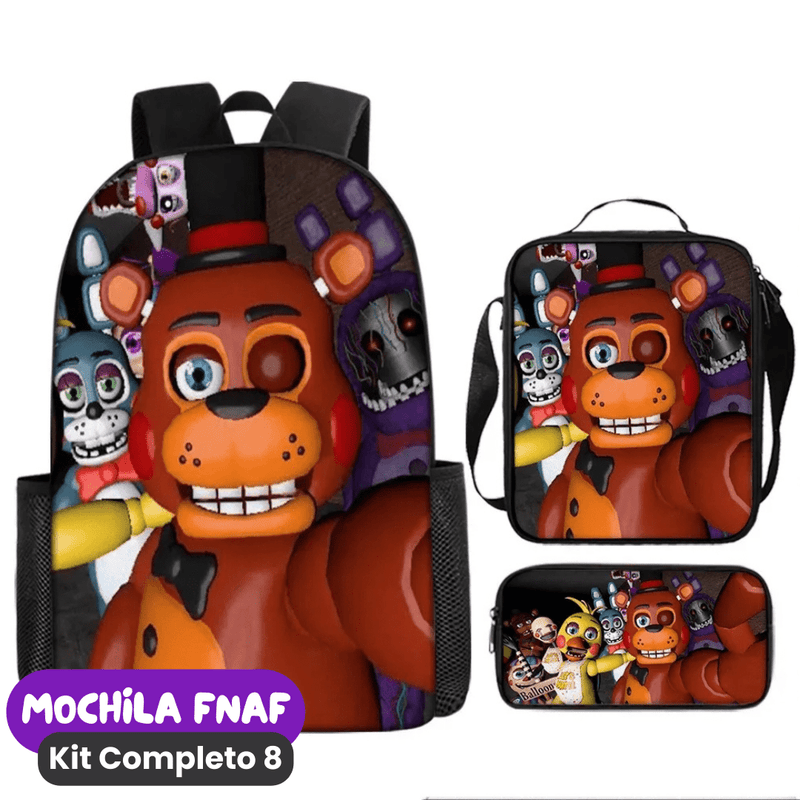 Mochila Fnaf Kit Completo [ESTOJO + BOLSA LANCHEIRA]